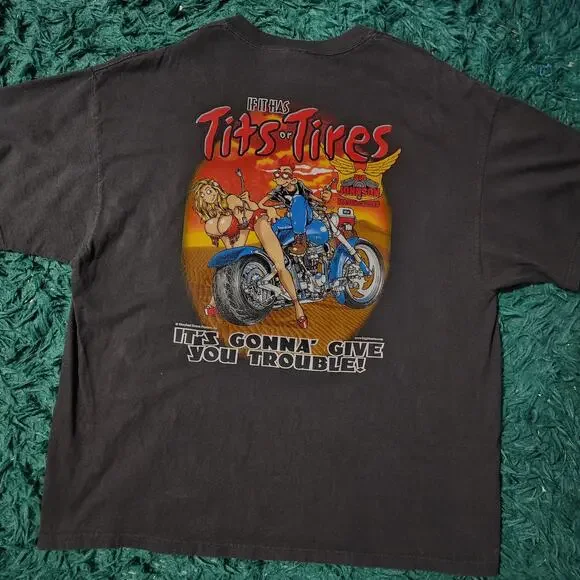 Vintage Big Johnson T-Shirt XXL Biker Tee or Tires Biker Graphic - Picture 2 of 7